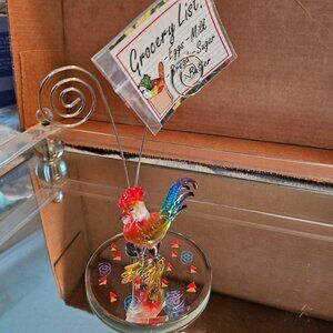 Glass Baron Sunrise Rooster with Note Holder